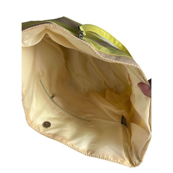 Unbranded canvas and yellow striped tote bag - perfect for beach or weekend tote - Picture 6 of 9